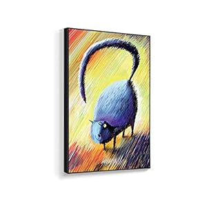 Framed Canvas Home Artwork Decoration Lovely Kitten Canvas Wall Art for Living Room, Bedroom - 16x24 inches
