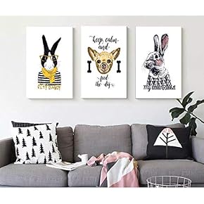 3 Panel Nordic Style Animal Painting Wall Decor...