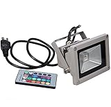 NEWSTYLE 10W RGB Waterproof LED FloodLight 16 Different Color Tones with US 3-Plug & Remote Control For Outdoor Hotel Garden