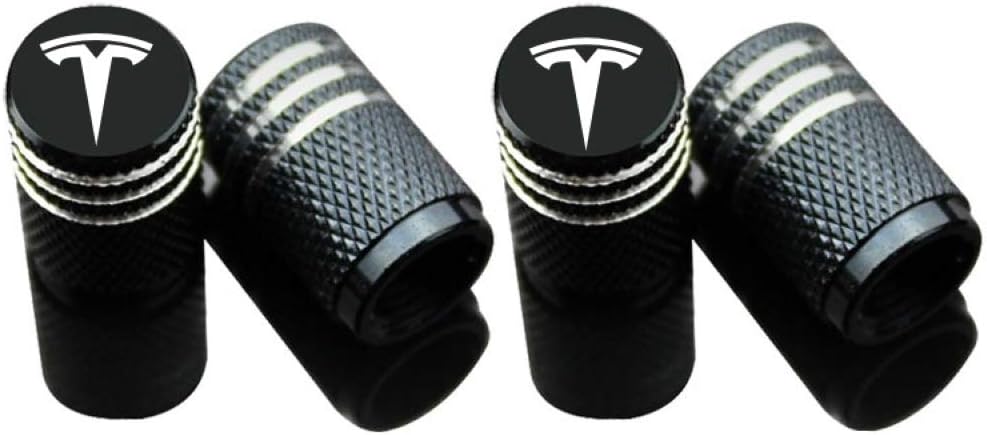 Valve Stem Caps 4 Pack Black Fit for Tesla Model 3 Y S X Tire Decorative Accessories
