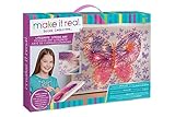 Make It Real - Lite@Nite String Art. LED Light and String Wall Art Kit for Kids Includes Wood Canvas, LED Lights, Paint, Pins and String, and Stencil