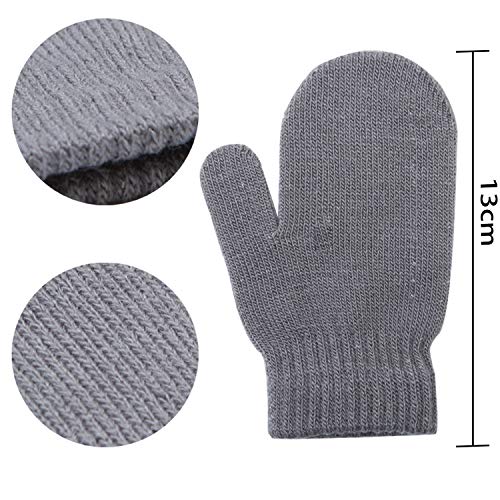 Coobey 6 Pairs Toddler Magic Stretch Mittens Winter Unisex Baby Knitted Gloves Mittens (Mixed Color F, 2-4 Years)