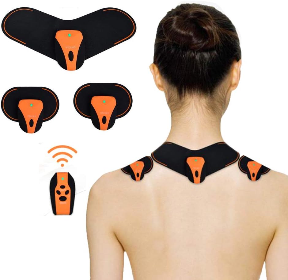 LIJJY Neck And Shoulder Massager, Portable Rechargeable Wireless TENS Machine Electric Deep Massage For Muscle Relaxation Pain Relief Improve Blood Circulation