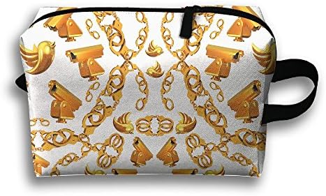 Storage Bag Travel Pouch Monitor Golden Purse Organizer Cosmetic Stationery Holder