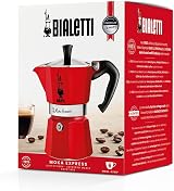 Bialetti Moka Express 6 Cup Red Aluminum Stovetop Coffee Pot view 5