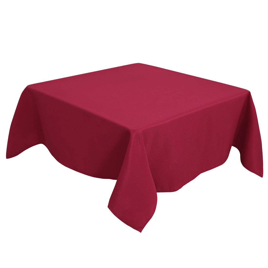 PiccoCasa Square Table Cloth 140x140 cm/55"x55", Table Cloth Wipe Clean for Kitchen Dining Wedding Party Dinner - Polyester Washable Table Cover Wrinkle Free Red