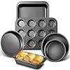 Deik-6-Piece-Bakeware-Set-Non-Stick-Baking-Set-Carbon-Steel-Bakeware-Sets-with-2-x-Round-Cake-Tins-Pizza-Pan-Toast-Pan-Rectangle-Baking-Pan-12-Muffin-Tray-BPA-Free Deik 6-Piece Bakeware Set Non Stick Baking Set, Carbon Steel Bakeware Sets - with 2 x Round Cake Tins, Pizza Pan, Toast Pan, Rectangle Baking Pan, 12 Muffin Tray, BPA Free