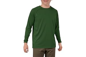 Haloumoning Boys Long Sleeve Athletic T-Shirts Kids Quick Dry Youth Performance Active Basic Tees 5-14 Years