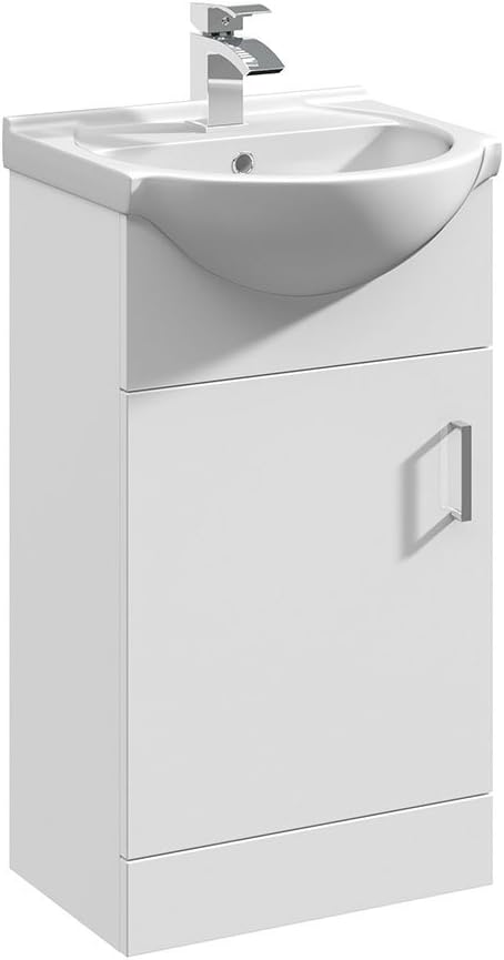 Mayford Floor Standing 450mm Cabinet & Basin 1, Gloss White, 450mm*300mm