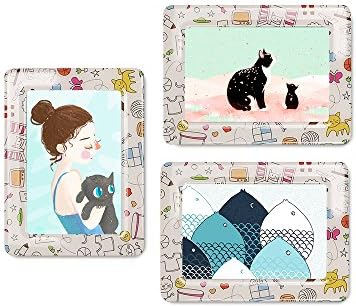 UCMD Magnetic Photo Frames 4 X 6 for Refrigerator,Wall, Cubicle, Photo Magnet Frames Fridge Magnets Set Pack of 5 (cat)