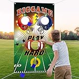 Blulu Football Toss Games with 3 Pieces Bean Bag, Indoor and Outdoor Bean Bag Toss Game for Children and Adults, Football Theme Party Decorations Supplies