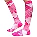 Men/Women Knee High Compression Socks Large Argyle Pink