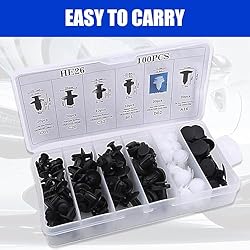 UGSHY Pack of 100 Push Fasteners Rivet Clips, Nylon