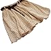 Sweet Beige Girls Pleated Floral Chiffon Mini Skirt with Belt
