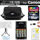 8GB Advanced Accessory Kit For Canon PowerShot SX160 IS, SX160IS, SX130 IS SX130IS SX150 IS SX150IS Digital Camera Includes 8GB High Speed SD Memory card + USB 2.0 Card Reader + 4AA High Capacity Rechargeable NIMH Batteries And AC/DC Charger + Case + More