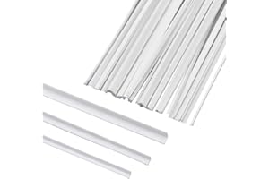 AHANDMAKER 30Pcs 3 Sizes ABS Plastic L Shape Bars Right Angle Bars, 250mm Long 2.5mm 4.5mm 5.5mm Wide Styrene White Rods for DIY Building Architectural Model Making