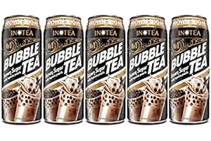 (Pack of 5) INOTEA Bubble Tea 5 Cans from ATIUS. Milk Tea with Boba Pearls in a Can (16.6oz/can). Choose One from Variety of Flavors: Brown Sugar, Taro, Honeydew, Banana, Matcha. Straws Included. (Brown Sugar)