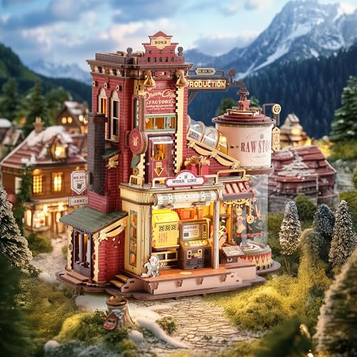 ROKR 3D Puzzle Wooden Dream Gift Factory, 3D Wooden Puzzle Adult Mechanical, Music Model Kits for Adults, Dream Gift Factory, EAB01