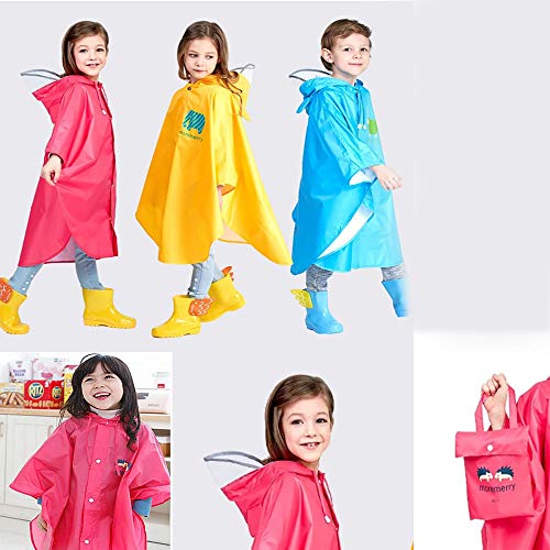 image for Fan Hua Kids Raincoat Yellow Lightweight Waterproof Rain Jacket Coat w