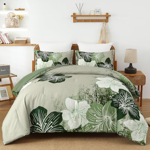Menghomeus 3 Piece Floral Comforter Set