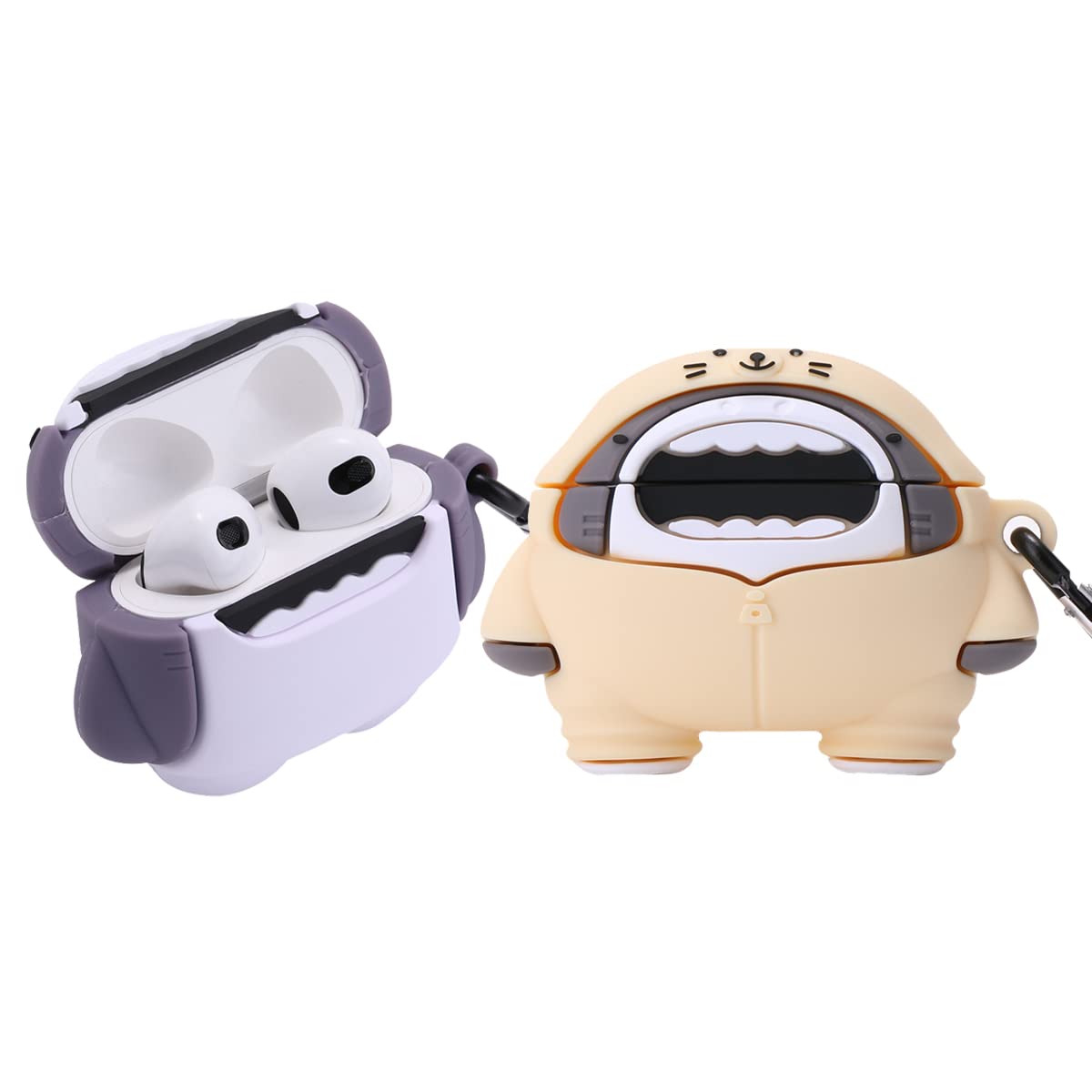 Photo 1 of ?2 Pack? 3D Cute Shark Case for Airpod 3rd,3D Cute Cartoon Animal Shark Airpods 3 Case for Kids Girls Teens Women,Fashion Kawaii Funny Cool Anime Shark PVC Case for Airpod 3rd Gen 2021