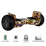 NHT Hoverboard - All Terrain Rugged 6.5-8.5 Inch Wheels Off-Road Electric Smart Self Balancing Scooter with Built-in Bluetooth Speaker LED Lights - UL2272 Certified
