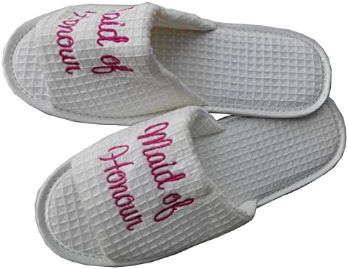 Waffle Slippers for Maid of Honor (27cm, white - Maid of Honor)