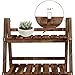 Yaheetech 3 Tier Folding Wooden Plant Stand Wood Organizer Flower Pot Stand Plant Display Shelf Rack Ladder Garden Indoors Outdoors 23.6 x 15 x 36.6inthumb 2