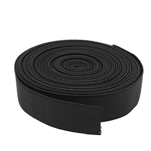 uxcell Polyester Tailoring Sewing Stretchy Braided Elastic Band Strap 10.94 Yards Black