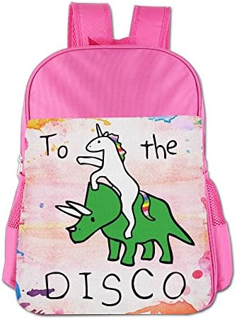 CJTRTE Unicorn Dinosuar To The Disco Girls&Boys Shoulder Backpack School Bag Bagpack For Kids Students(2Color:Pink,Blue)