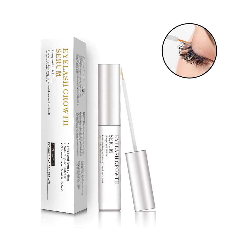 Eyelash Growth Serum, Natural Eyebrow Enhancer Rapid Lash Boost Serum for Longer, Fuller Thicker Lashes & Brows 0 Hormone Without Irritation (5ML)