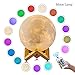 Moon Light - 3D Print LED 16 Colors RGB Moon Lapm - Moon Shade - Night Light with Remote & Touch Control with USB Charging - Moon Decor - Lunar Night Light with Wooden Mount - Moon Gift 5.9 in