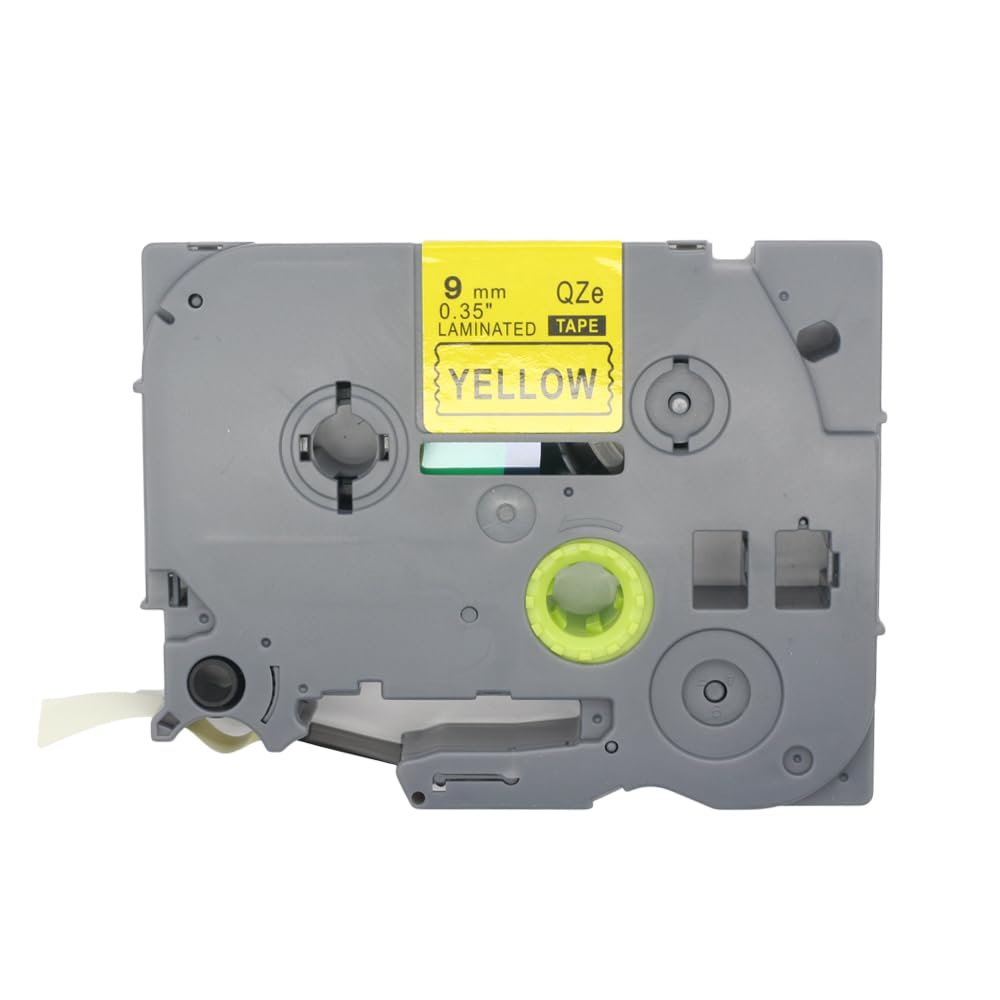 BROVACS 1 Pack Black on Yellow Laminated Label Tape Compatible for Brother P-Touch Label Printer TZ 621 TZe 621 9mm 3/8" OPA4621