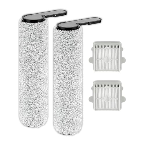 Set of 4 Replacement Brush Rollers F25 GT and HEPA Filter for Roborock F25 GT/F25/F25 LT/F25 RT/F25 ACE/ F25 ALT/ F25 ACE Combo/F25 Combo Vacuum Cleaner / 2 Brush Rollers and 2 HEPA Filters