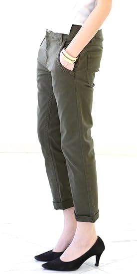Amazon Co Jp クラシカルエルフ 8分 ロールアップパンツ チノパン レディース メンズ ストレッチ 服 ファッション小物