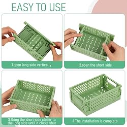 3 Pack Folding Storage Baskets Colorful Organizing