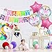 Unicorn Balloons Birthday Party Decorations - Pack of 6, Unicorn Party Supplies Large Rainbow Mylar Balloon for Unicorn Theme Bday Party Decor, First Birthday Party for Girls