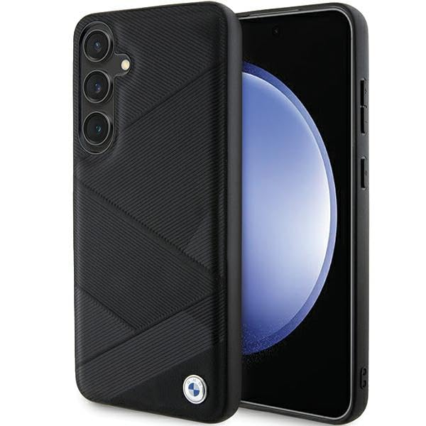 CG MOBILE BMW BMHCS24S23RCGPK Hard Case for S24 S921 Black Signature Leather Crossing Lines Pattern
