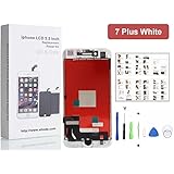 iPhone 7 Plus Screen Replacement For Lcd Touch Screen Digitizer Frame Assembly Set with 3D Touch (White)