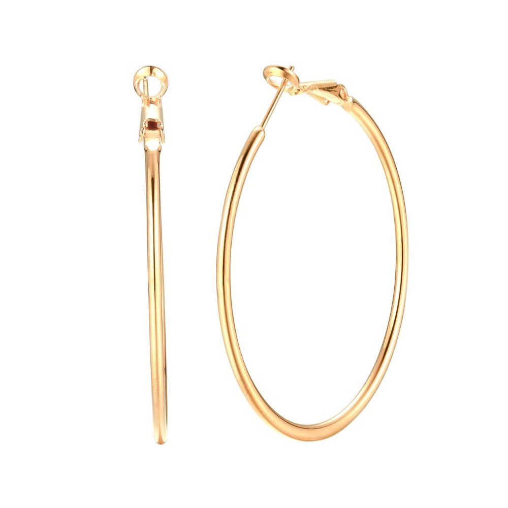 50mm Gold Large Hoop Earrings For Womens Girls Stainless Steel Huggie Hoops Hypoallergenic for Sensitive Ears