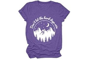GAQEUWR Motivational T-Shirt for Women, Don't Let The Hard Day Win Shirt, Mental Health Inspirational Short Sleeve Tops