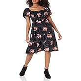 Gap Womens Short Sleeve Square Neck Midi Dress