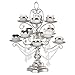 Amalfi Decor Dessert Cupcake Stand, Display Pedestal with Crystals, Silver, 12 Piece