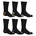 Fruit Of The Loom Big Boys' 10 Pack Crew Socks, Black/Gray/ Blue/ Green/ Orange/Red, Shoe Size: 9 - 2.5