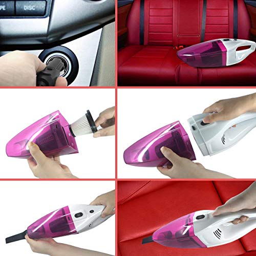 NOOX 12v Handheld High Power Car Vacuum Cleaner, Carpet Cleaner for Car 120W 5000pa with Cigarette Plug Cleaning Pet Hair,Tiny Sands, Bread Crumbs and etc - Thumbnail 4