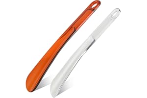 YIZIYAOH 2Pcs Shoe Horns, 9.05 Inches High-toughness Plastic Shoe Horn with Hang Hole, Lightweight Shoe Helper for Pregnant Woman, Seniors, Men, Kids & Travel Accessories