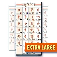 Sign Language kids abc SUPER EXTRA LARGE LAMINATED poster with pictures Young N Refined (18x30)