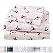 Great Bay Home Flannel Sheet Set Queen Size - 100% Turkish Cotton, Double-Brushed, Printed Bed Sheets - Ultra-Soft, Cozy, 4-Piece Bedding Set (Reindeer)