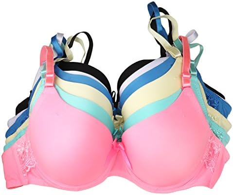 LOVATI 6 Packs Women's Push up Underwire Bras Assorted Color (1647-36B)