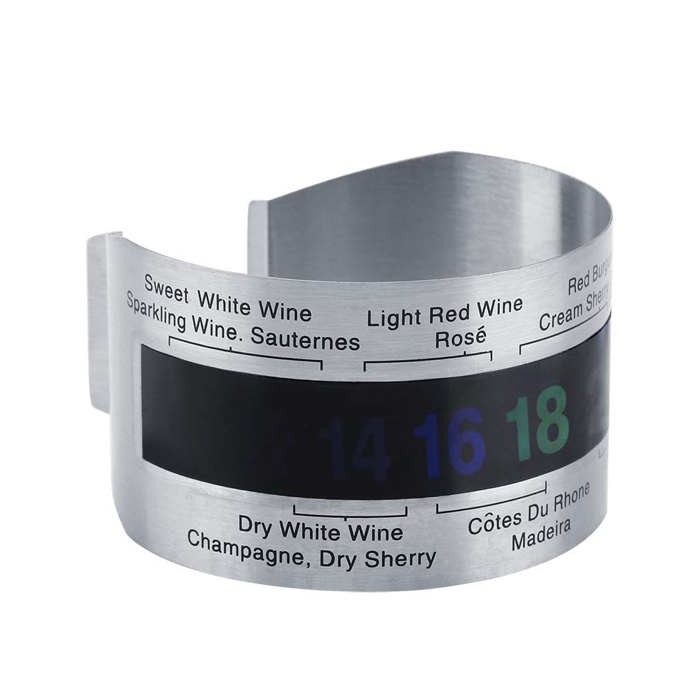 Stainless Steel Wine LCD Thermometer Bottle Beer Red Wines Bracelet Temperature Sensor